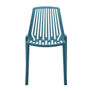 Vertical Cutout <b>Plastic</b> <b>Dining</b> <b>Chair</b> Black Stackable Modern Minimalist Design For Home Restaurant Outdoor Use - Product Image 4