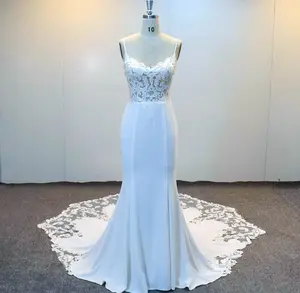 Feishiluo Custom embroidery mermaid ball gown dresses with beautiful lace pattern train lace wedding dresses