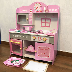 Populaire Jouet de <span class=keywords><strong>Cuisine</strong></span> en Bois Montessori Éducatif Précoce pour Enfants, Grand Ensemble de Simulation d'Aliments Rose pour Garçons et Filles - Product Image 3