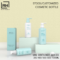 Bouteille vide carrée personnalisée PCR 300 ml 400 ml 500 ml 600 ml 1L pour lotion corporelle et après-shampoing, bouteille de shampoing rose de luxe en gros