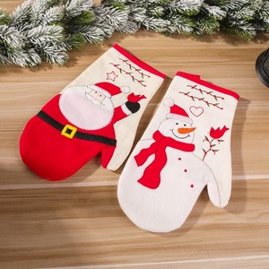 Motifs de bonhommes de neige, décorations de Noël festives, nouvelles décorations de Noël, gants de four et sets de table avec Père Noël - Product Image 1