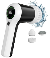 Nettoyeur de douche électrique sans fil à 2 vitesses avec affichage du niveau de batterie 2000 mAh, respectueux de l'environnement, certifié CE, en plastique ABS et microfibre