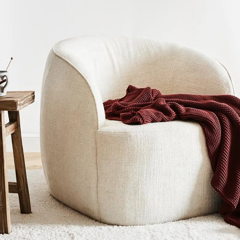 Fauteuils de salon en tissu blanc design de meubles nordiques de luxe Fauteuils modernes rembourrés pour la maison
