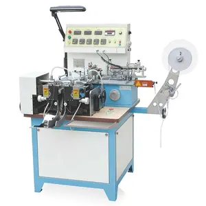 Hot Sale Printed Fabric Label Satin Ribbon Cutting and Folding Machine