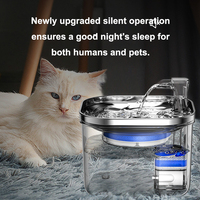 Fontaine à eau automatique pour chat en acier inoxydable et plastique rechargeable électrique 2L, best-seller en gros, pour chats de toutes tailles