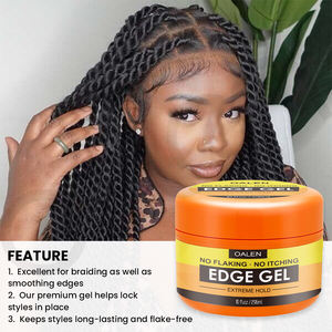 Cire coiffante vegan biologique crème sans alcool pour tresses gel bords torsadés pour cheveux secs et contrôle des pointes - Product Image 3