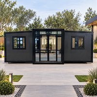 Unité de logement préfabriquée avec ailes pliantes et structure extensible, conception de maison modulaire en conteneur