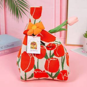 Sac à main mini en tricot épais fait main en gros, sac fourre-tout décontracté écologique, impression <span class=keywords><strong>de</strong></span> logo personnalisée pour cadeau <span class=keywords><strong>de</strong></span> femme - Product Image 1