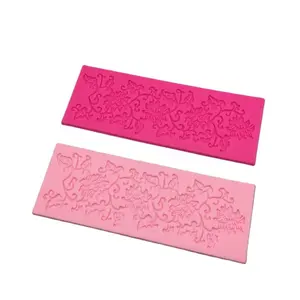 OKSILICONE Embossing Lace Fondant Mold Flowers Lace Mat Wedding Cake Decoration Tool Food Grade Silicone Moulds Support 33g