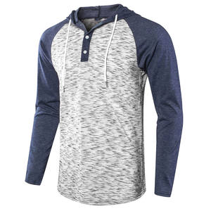 Moda stile <span class=keywords><strong>spazio</strong></span> tinto in filato Slim Fit t-Shirt a maniche lunghe con cappuccio eleganti bottoni in Jersey set felpa da <span class=keywords><strong>uomo</strong></span> abiti da allenamento per <span class=keywords><strong>uomo</strong></span> - Product Image 1