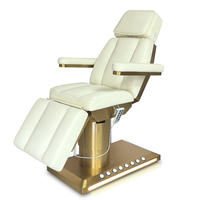 Table de massage électrique avec base chauffante dorée et éclairage LED pour soins du visage