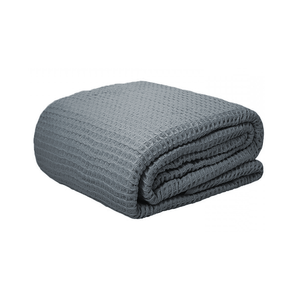 ผ้าห่มกันความร้อนผ้าคอตตอนวาฟเฟิลสำหรับตกแต่งบ้านผ้าห่มเก็บความร้อนสีล้วนทำจากผ้าฝ้าย100% - Product Image 4