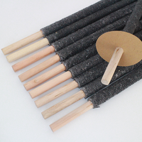 Torche à cire d'extérieur de 60 cm pour camping, randonnée, pique-nique, aventure, lampe torche à la paraffine avec poignée en bois