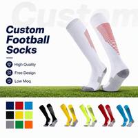 Chaussettes de football mi-hautes personnalisées OEM avec logo, respirantes, en nylon et coton de haute qualité, pour hommes, idéales pour les entraînements estivaux