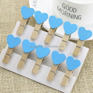 Clips de madera de amor de corazón de 35mm, clavija de papel fotográfico, pasatiempos DIY, manualidades para niños, Clips artesanales para pared de fotos - Product Image 4