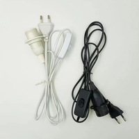 Fil de commutateur standard européen 303, douille de lampe E14, fil de prise ronde à deux broches