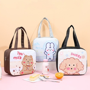 Fooen <span class=keywords><strong>TV13</strong></span> 2-Personen Thermische Aluminiumfolie Isolierte Lunchbox-Tasche mit Oxford-Material Reißverschluss Cartoon-Design Tragbar - Product Image 2