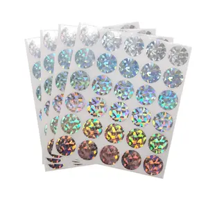 Scratch off Stickers 25mm Round Laser Holographic Peel and Stick Adhesive Scratch off Labels for Tickets Promotional Games