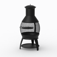 Cheminée en acier noir de haute qualité, résistante à la chaleur, pour charbon de bois, idéale pour l'extérieur