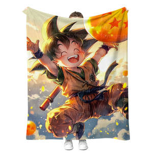 Rapide personnalisé quantité minimale de commande 1pc flanelle couverture Anime dessin animé enfant <span class=keywords><strong>Dragon</strong></span> <span class=keywords><strong>Z</strong></span> boule couverture personnalisée enfants bébé jette des couvertures - Product Image 3