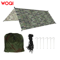 WOQI Luxe Grand Ultra-Léger Imperméable Flysheet Pare-Soleil Auvent Camping Tente Bâche Hamac Pluie Fly Pole pour une utilisation en plein air sur la plage