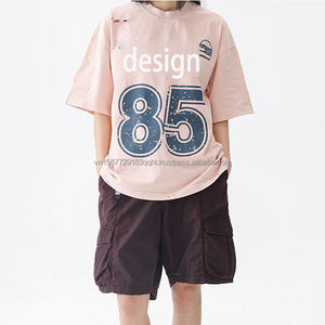 Camiseta de Verano 2026, Nueva, Transpirable, 100% Algodón, Estilo Vintage, Lavada, Estampada, Manga Corta, Hip Hop, Holgada, para Parejas - Product Image 5