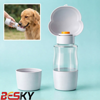 Bouteille d'eau de voyage multifonctionnelle pour animaux de compagnie, anti-fuite, avec boîte de rangement pour nourriture, pour les promenades et les voyages en plein air