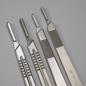 Manche de scalpel en acier inoxydable Lijian, longueur 128 mm, instrument chirurgical vétérinaire réutilisable pour la dissection et la sculpture - Product Image 1