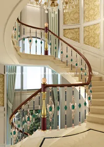 New Design Light Aluminum Alloy Stair Railing Staircase Column Mounted Luxury Baluster Balustrade