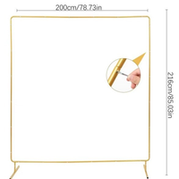 Arche de mariage dorée, support de toile de fond carré en métal pour cérémonie, fête, anniversaire, baby shower, anniversaire de mariage, arche de mariage