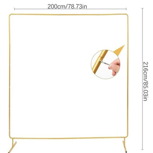 Arche de mariage dorée, support de toile de fond carré en métal <span class=keywords><strong>pour</strong></span> cérémonie, fête, anniversaire, baby shower, anniversaire de mariage, arche de mariage - Product Image 4