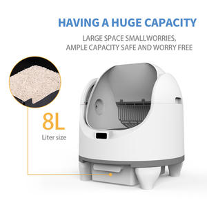 HEYBO OEM Atacado Inteligente Caixa De Lixo De Gato Tuya Aplicação CE FCC Certified Fácil Limpeza Auto-Limpeza Caixa De Lixo De Plástico para Gatos - Product Image 5