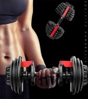 Haltères réglables en acier de fitness en gros les moins chers personnalisés 90 lb 40 kg Système de poids Ensembles d'haltères de gym Haltère réglable