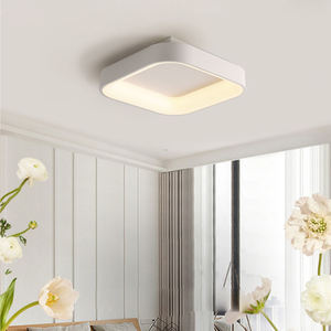 Lámpara de techo LED minimalista, redonda y cuadrada, de montaje empotrado para dormitorio, iluminación interior, de aluminio y acrílico, de montaje en superficie. - Product Image 1