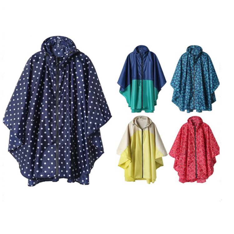 Рекламный женский водонепроницаемый полиэстеровый дождевик на молнии с капюшоном