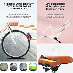 <span class=keywords><strong>Vélo</strong></span> de <span class=keywords><strong>ville</strong></span> personnalisé pour <span class=keywords><strong>femme</strong></span>, style vintage, OEM, pour hommes et femmes, bon marché, de bonne qualité, 24 ou 26 pouces - Product Image 3