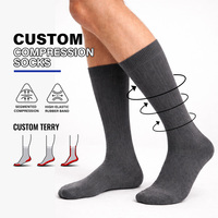 Chaussettes de compression athlétiques hautement élastiques pour hommes et femmes, personnalisées, 15-20 mmHg, en fibre, best-sellers