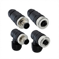 Adaptateur à vis en laiton M12 A-Code IP67, mâle-femelle, droit ou coudé, à montage sur site pour l'automatisation industrielle