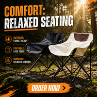 Chaise de camping pliable portable avec tissu Oxford et cadre en acier carbone, légère et pliable pour une utilisation en extérieur