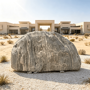 Pierre de jardinage décorative en granit veiné naturel, grande roche verticale pour aménagement paysager extérieur, parcs et entrées de villas - Product Image 5
