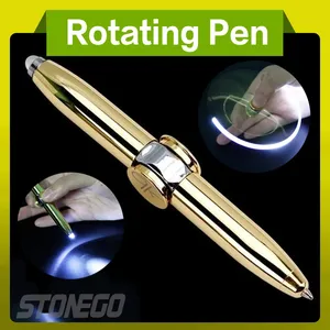قلم دوار لتخفيف التوتر، جيروسكوب تخفيف الضغط، خفيف، على شكل كرة، قلم كتابة جيروسكوب للإصبع
