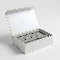 Boîte à tiroir rigide gris anthracite personnalisée, finition mate, matériau recyclable, quadricolore, pour l'emballage d'accessoires électroniques