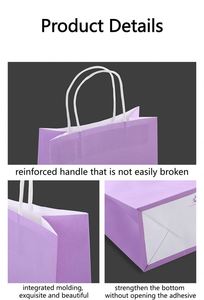 Recyclable Kraft <b>Paper</b> <b>Bag</b> with Handle Custom logo Food Packaging <b>Bags</b> <b>White</b> Brown Gift <b>Bags</b> Wholesale - Product Image 6