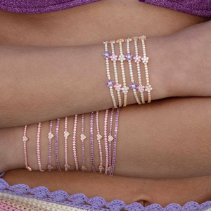 <span class=keywords><strong>Bracciale</strong></span> Mini Quadrato di Alta Qualità <span class=keywords><strong>con</strong></span> <span class=keywords><strong>Fiore</strong></span> in Turchese <span class=keywords><strong>Rosa</strong></span> Viola e Zirconi CZ Placcato Oro Catena Tennis Gioielli Pastello - Product Image 6