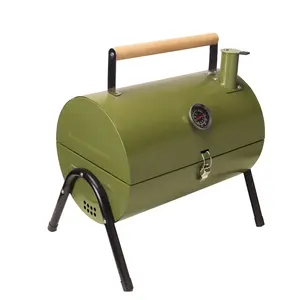 KEYO露营便携式烤架12英寸易携带户外木炭便携式烧烤炉，带烟枪烟囱