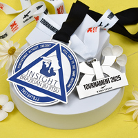 Médaille de récompense sportive personnalisée plaquée or, argent, bronze pour tournois de Jiu-Jitsu, Karaté et récompenses académiques