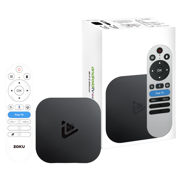 Zoku C7 TV Box Android 14 4K Allwinner H313 Quad Core 2GB RAM 16GB ROM Voice Remote Control Streaming Stick BT 5.4