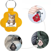 Nouveau porte-clés en cuir avec boucle pour clés de voiture, pendentif patte de chien, pour ranger les poils de chien ou de chat - Style influenceur, cadeau d'affaires