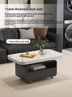 Table basse carrée moderne minimaliste et mobile avec chariot Mobilier de salon de luxe pour la maison Design créatif pour petit appartement Canapé