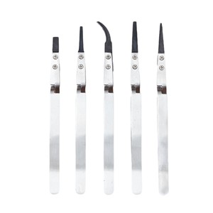 Mango de acero inoxidable, cabezal de plástico reemplazable, abrazadera plateada y negra reversible para fábricas de electrónica, agarre de precisión. - Product Image 5
